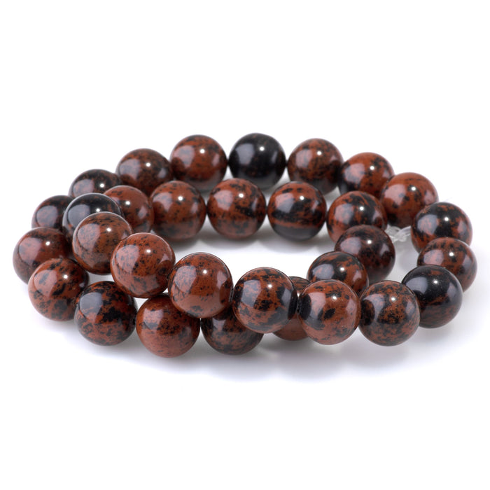 Mahogany Obsidian 12mm Round - 15-16 Inch