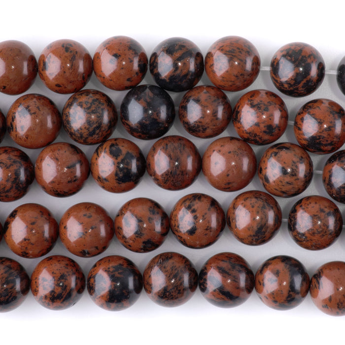 Mahogany Obsidian 12mm Round - 15-16 Inch