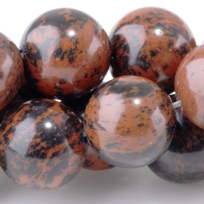 Mahogany Obsidian 12mm Round - 15-16 Inch
