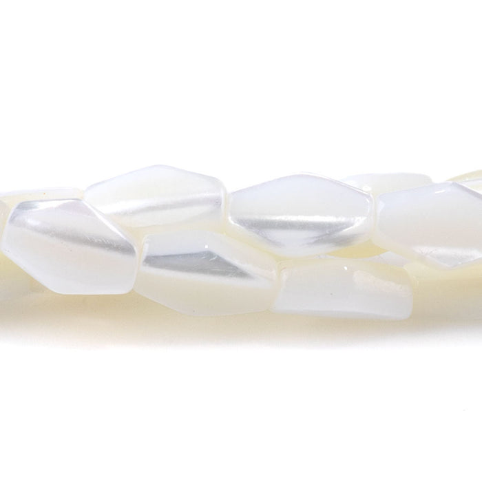 Mother of Pearl 10x5mm Flat Faceted Rice - 15-16 Inch