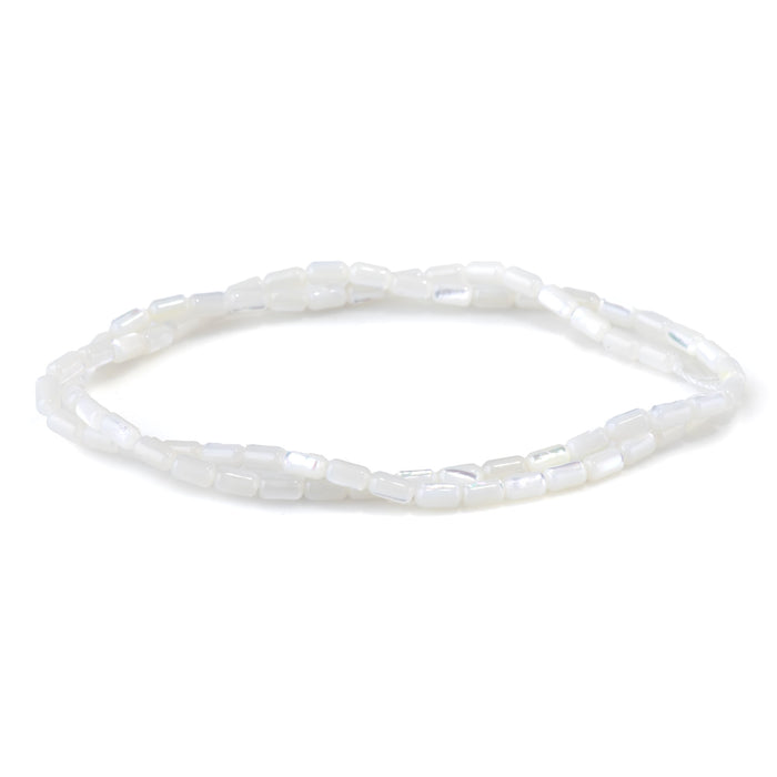 Mother of Pearl 3x5mm White Tube Bead - 15-16 Inch