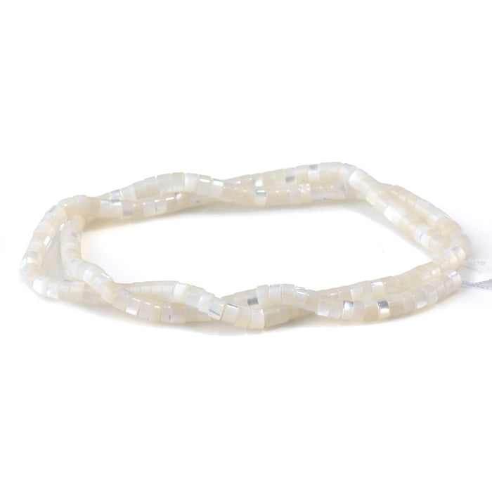 Mother of Pearl 4mm White Heishi Bead - 15-16 Inch
