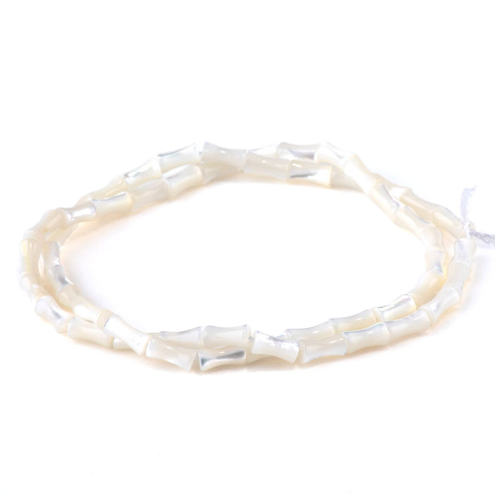 Mother of Pearl 4x7mm Bamboo White - 15-16 Inch