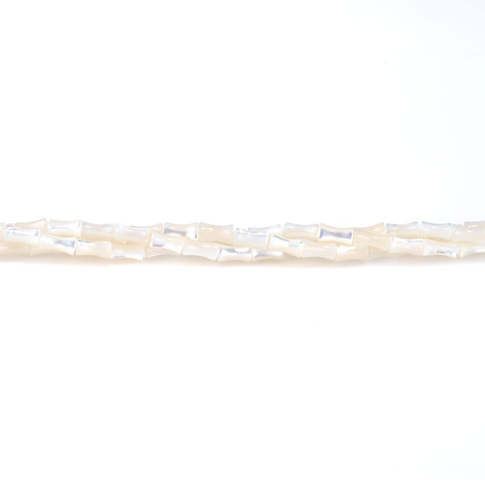 Mother of Pearl 4x7mm Bamboo White - 15-16 Inch