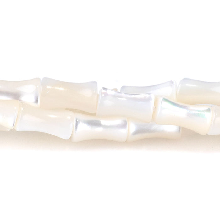 Mother of Pearl 4x7mm Bamboo White - 15-16 Inch