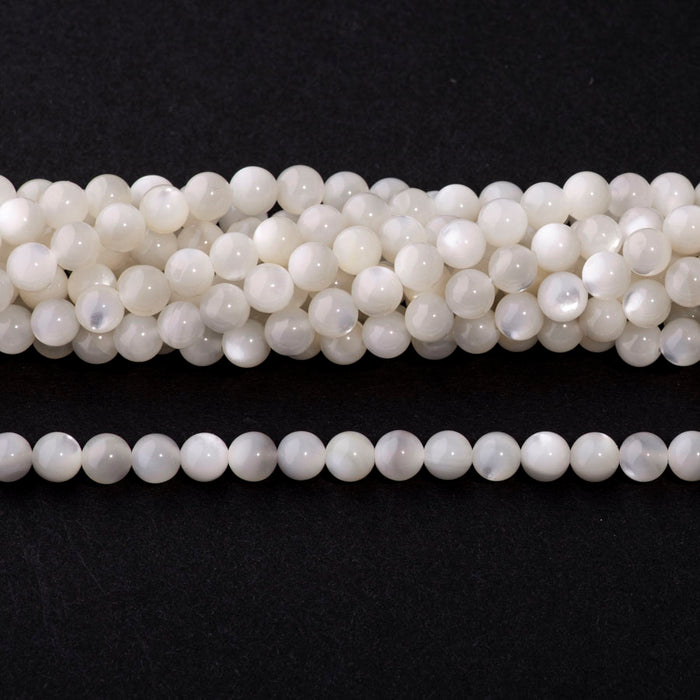 Mother of Pearl 5mm Round AA Grade - 15-16 Inch