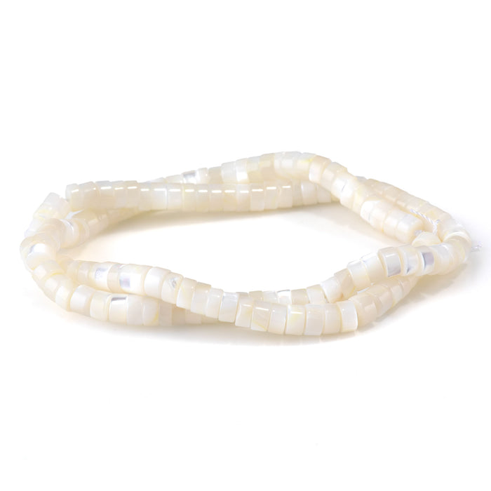 Mother of Pearl 6mm White Heishi Bead - 15-16 Inch