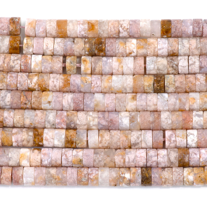 Pink Moss Agate 3x6mm Heishi - 15-16 Inch