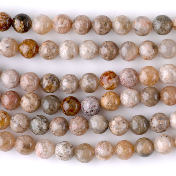 Pink Moss Agate 8mm Round - 15-16 Inch