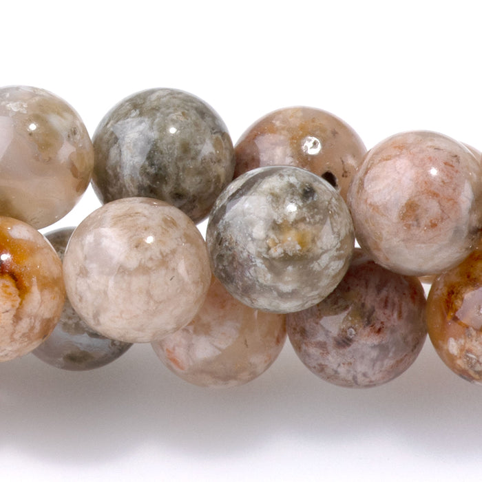Pink Moss Agate 8mm Round - 15-16 Inch