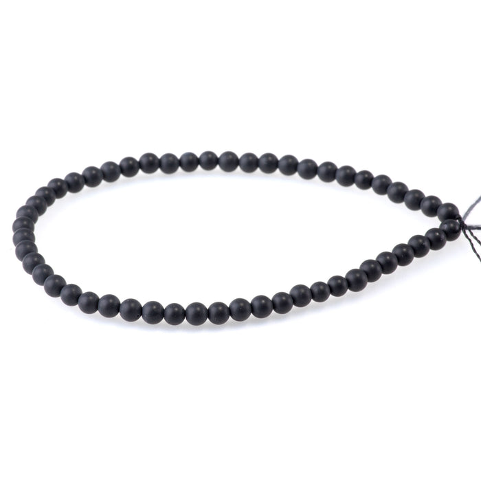 MATTE Onyx 4mm Round - 8-Inch