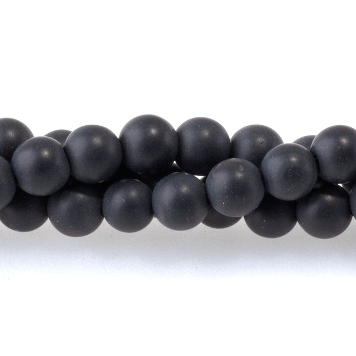 MATTE Onyx 4mm Round - 8-Inch