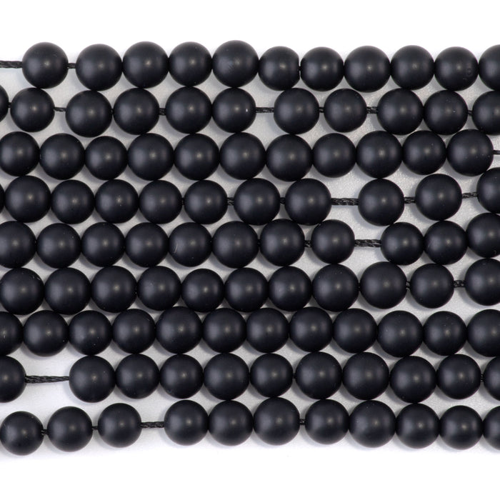 MATTE Onyx 6mm Round - 8-Inch