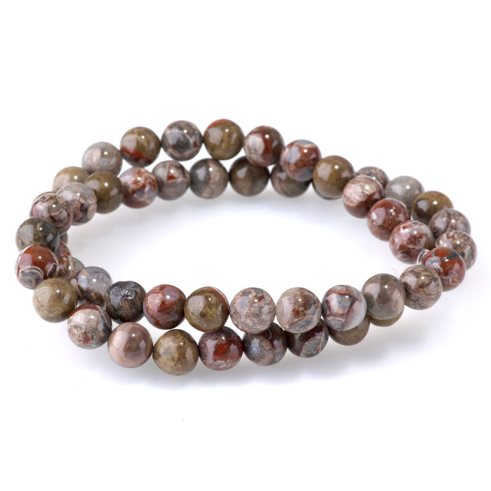 Mushroom Rhyolite 8mm Round - 15-16 Inch