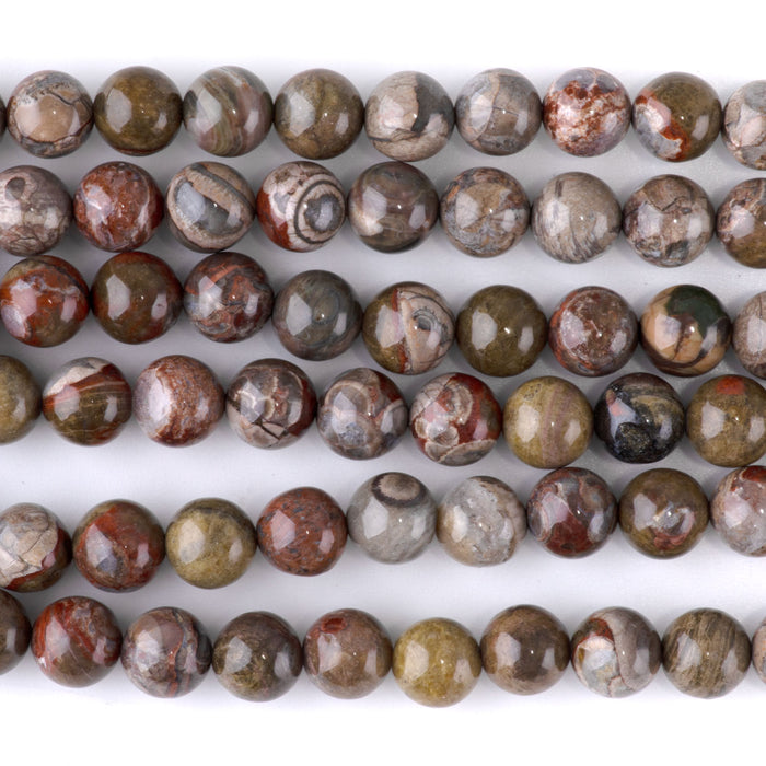 Mushroom Rhyolite 8mm Round - 15-16 Inch