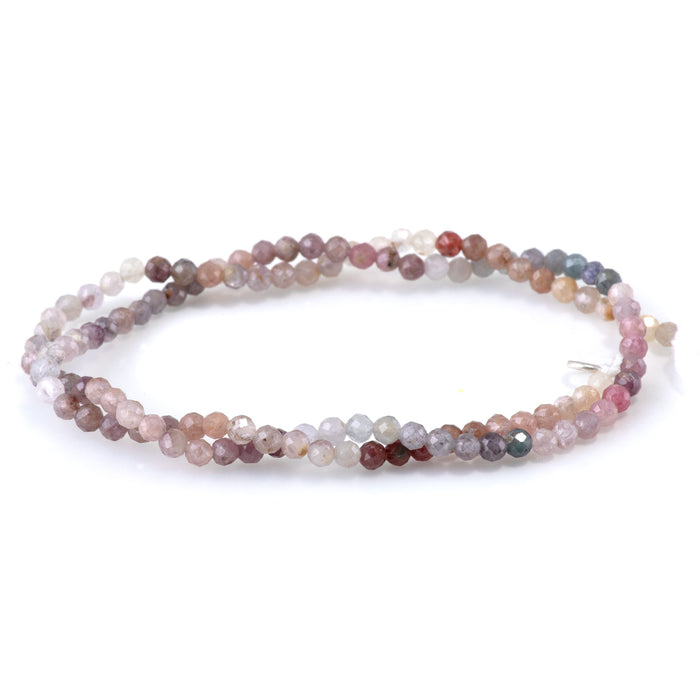 Multi Spinel 3mm Banded Faceted Round - 15 Inch