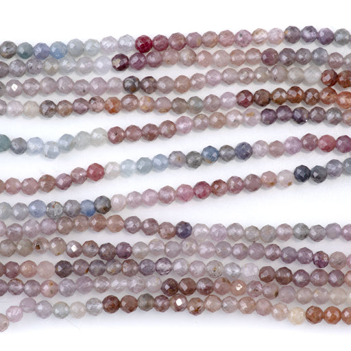 This is a Dakota Stones 3mm Spinel Banded Gemstone strand with faceted round beads in 15 inch strand.