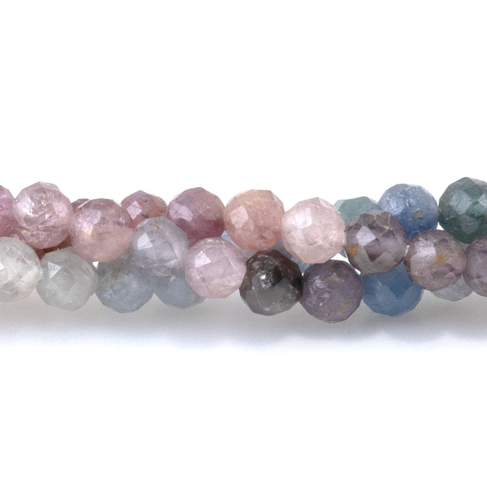 Multi Spinel 3mm Banded Faceted Round - 15 Inch
