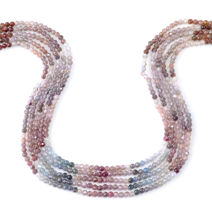 Multi Spinel 3mm Banded Faceted Round - 15 Inch