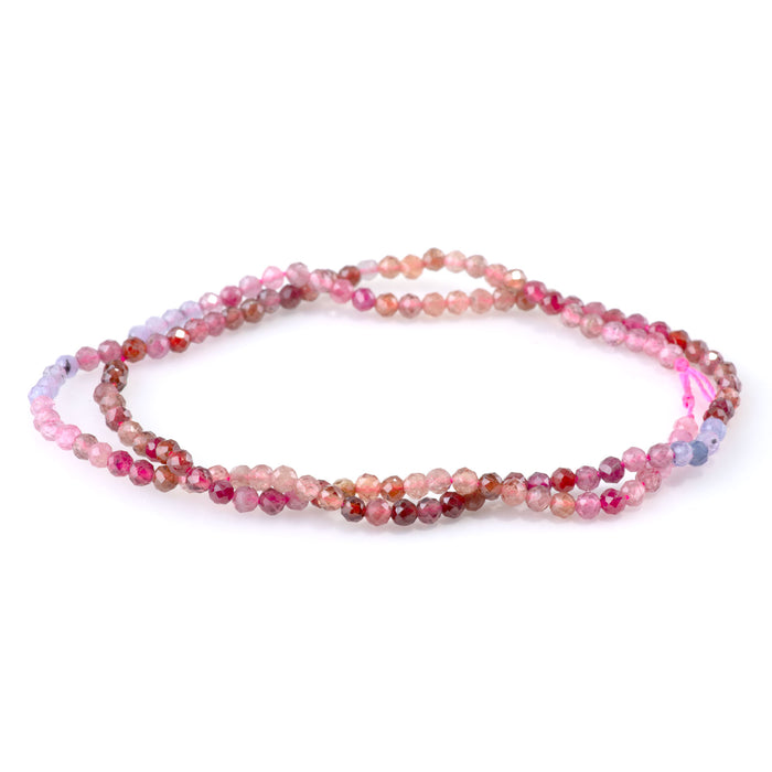 Multi Spinel 3mm Banded Faceted Round - 15-16 Inch