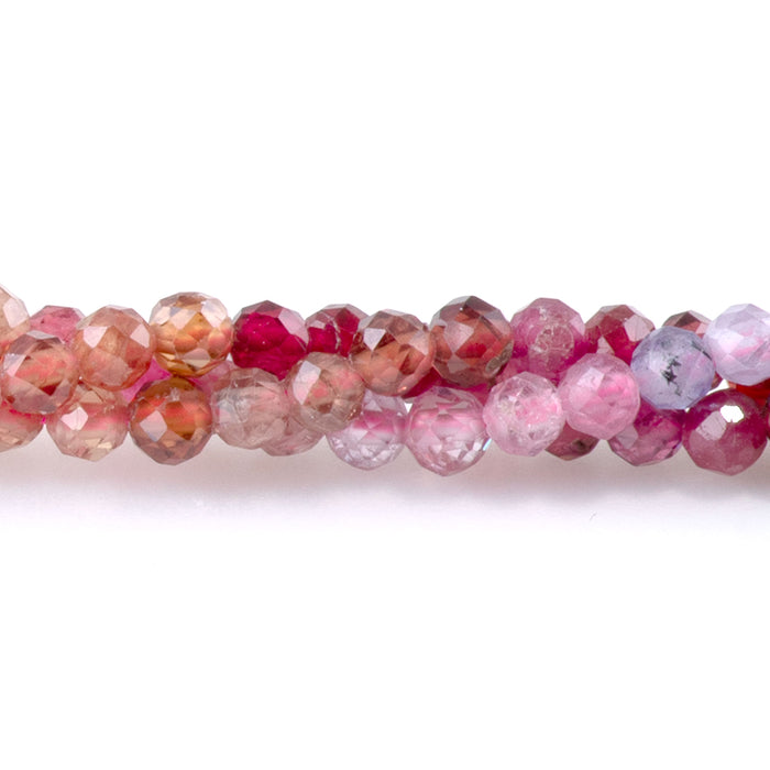 Multi Spinel 3mm Banded Faceted Round - 15-16 Inch