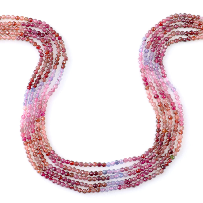 Multi Spinel 3mm Banded Faceted Round - 15-16 Inch