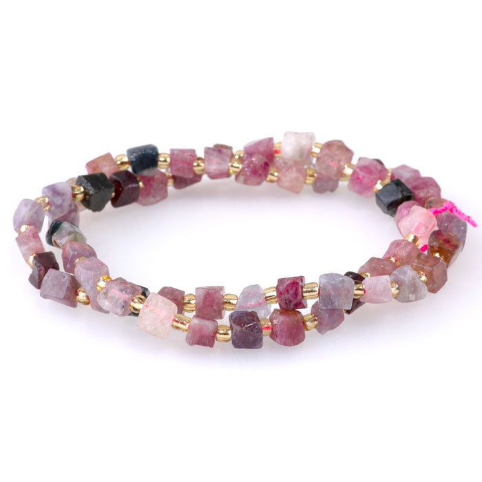 Multi Spinel 4-6mm Irregular Cube  - 15-16 Inch