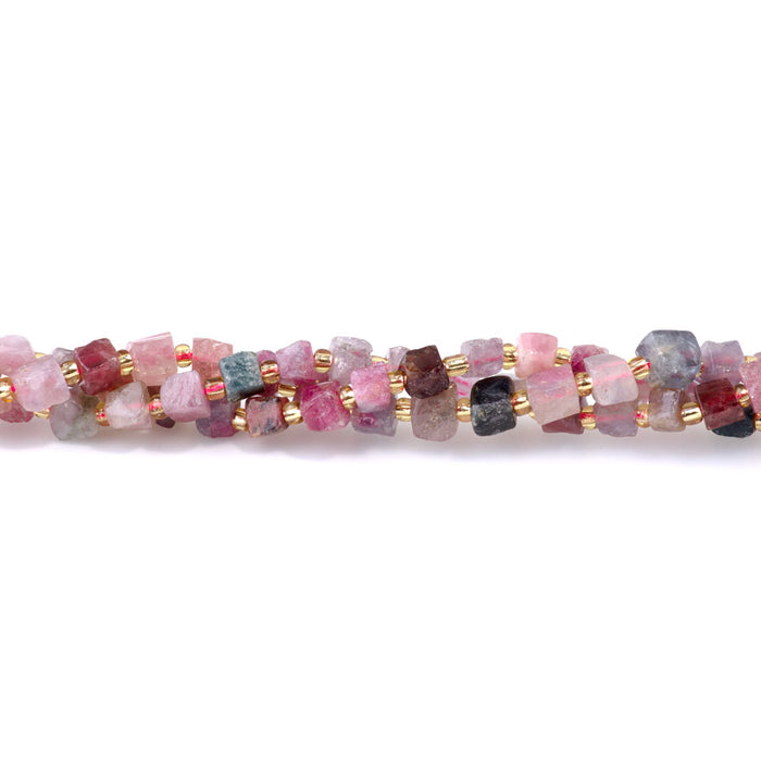 Multi Spinel 4-6mm Irregular Cube  - 15-16 Inch