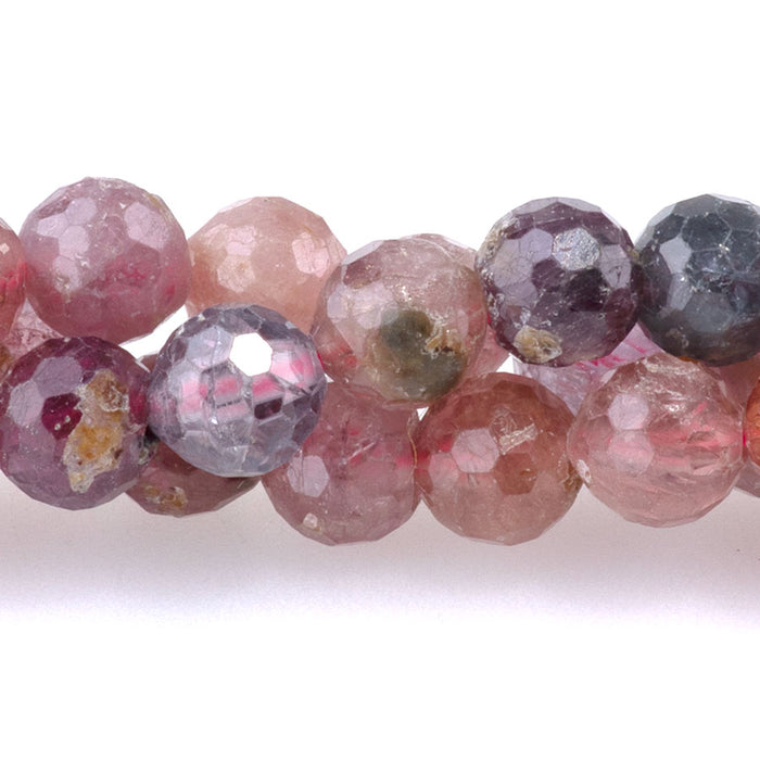 Multi Spinel 6mm Faceted Banded Round A Grade - 15-16 Inch