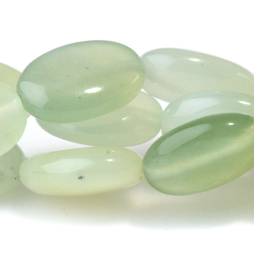This is a Dakota Stones 10x14mm New Jade Gemstone strand with oval beads in 8 inch strand.