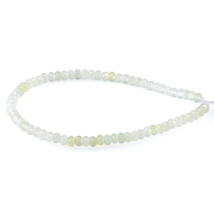 New Jade 4mm Faceted Rondelle - 8-Inch Strands