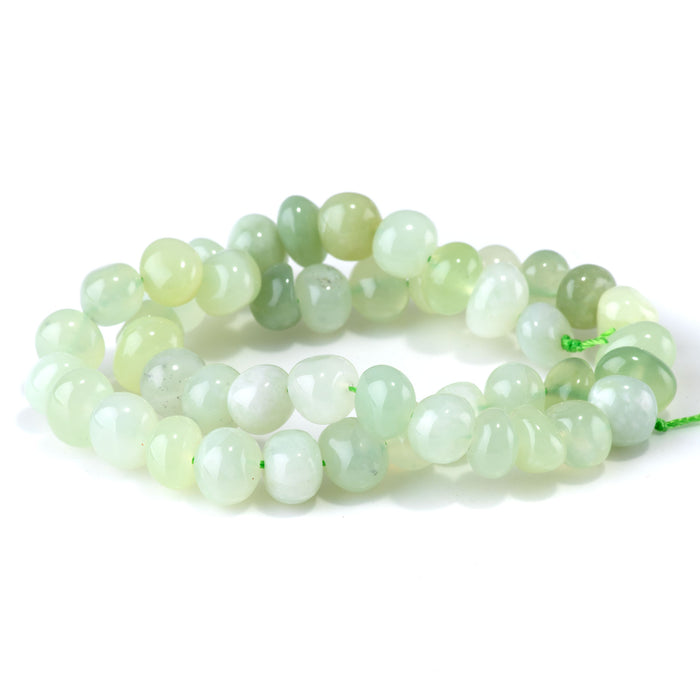 New Jade 8x10-9x13mm Side Drilled Pebble - 15-16 Inch