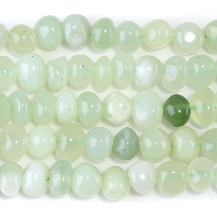 New Jade 8x10-9x13mm Side Drilled Pebble - 15-16 Inch