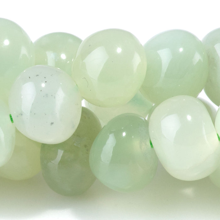 New Jade 8x10-9x13mm Side Drilled Pebble - 15-16 Inch
