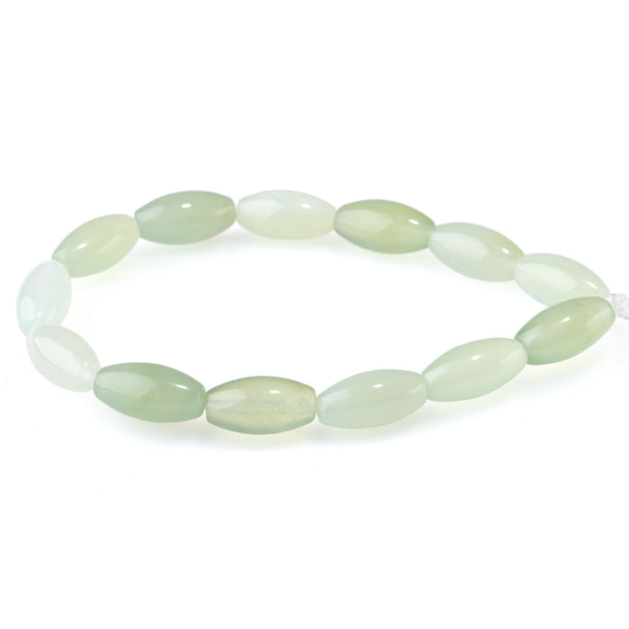New Jade 8x16mm Rice Bead - 8-Inch Strands