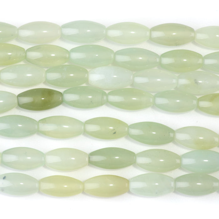 New Jade 8x16mm Rice Bead - 8-Inch Strands