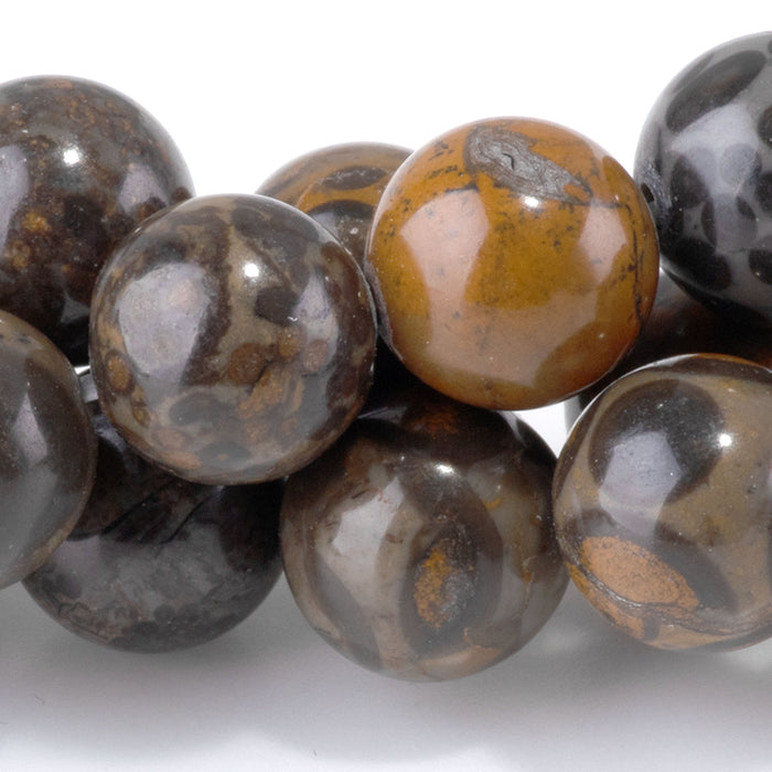Orbicular Rhyolite 10mm Round - 15-16 Inch