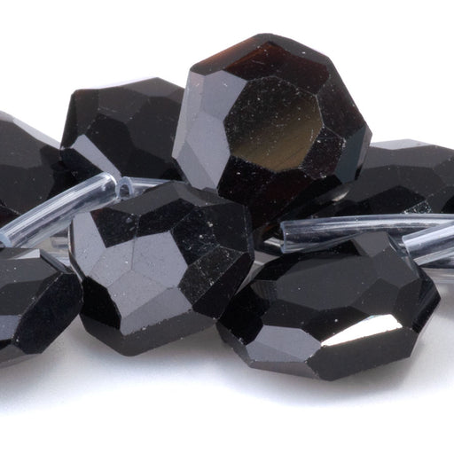 This is a Dakota Stones 13x15mm Black Obsidian Gemstone strand with faceted irregular tear drop beads in 15-16 inch strand.