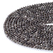 This is a Dakota Stones 4mm Silver Obsidian Microfaceted Gemstone strand with round beads in 15-16 inch strand.