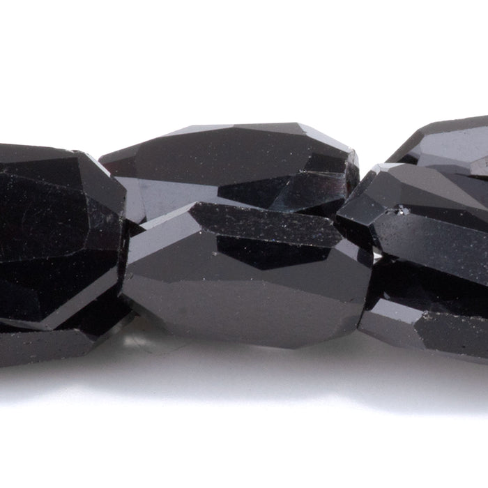 Obsidian 9x13mm Flat Free Form Faceted Beads - 15-16 Inch