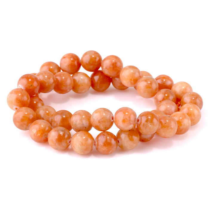 Orange Calcite 10mm Round AAA Grade - 15-16 Inch