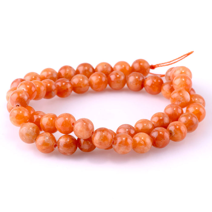 Orange Calcite 8mm Round AAA Grade - 15-16 Inch