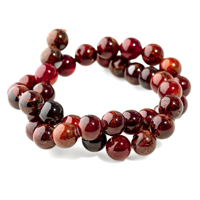 Orange Garnet 10mm Round - 15-16 Inch