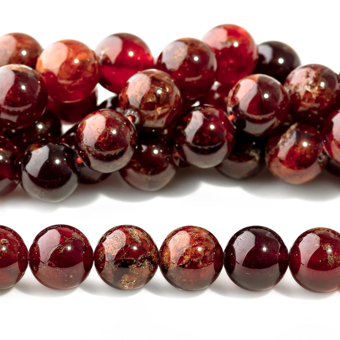 Orange Garnet 10mm Round - 15-16 Inch