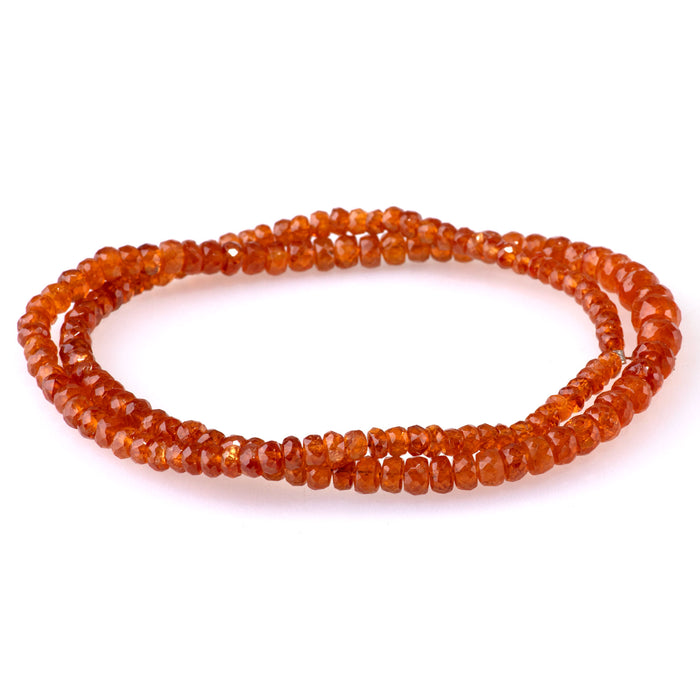 Orange Garnet 3-6mm Graduated Faceted Rondelle - 15-16 Inch