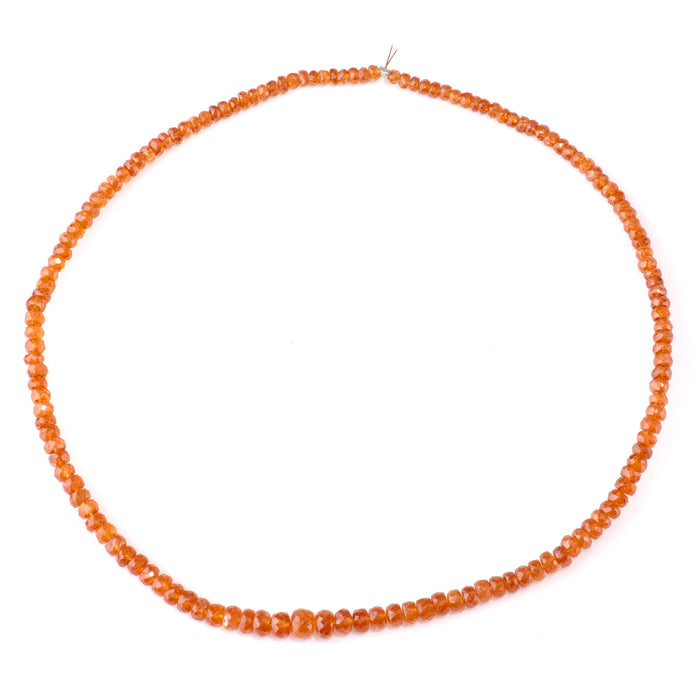 Orange Garnet 3-6mm Graduated Faceted Rondelle - 15-16 Inch