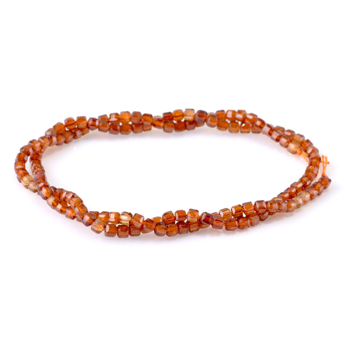 Orange Garnet 3mm Table Cut Cube - 15-16 Inch