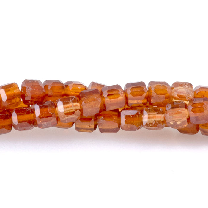 Orange Garnet 3mm Table Cut Cube - 15-16 Inch