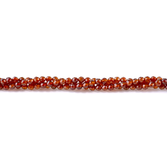 Orange Garnet 4mm Microfaceted Round - 15-16 Inch