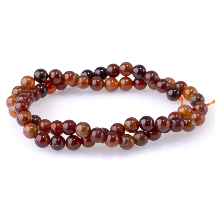 Orange Garnet 6mm Round - 15-16 Inch